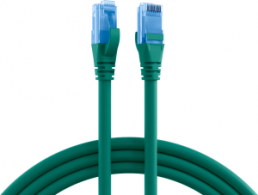 Patch cable, RJ45 plug, straight to RJ45 plug, straight, Cat 6A, U/UTP, LSZH, 0.5 m, green