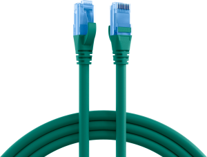 Patch cable, RJ45 plug, straight to RJ45 plug, straight, Cat 6A, U/UTP, LSZH, 0.15 m, green
