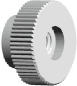 Knurled nut, M3, H 7 mm, outer Ø 12 mm, polyamide, 150 20 02
