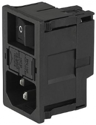 Combination element C14 or C18, 3 pole/2 pole, snap-in, plug-in connection, black, KM00.2105.11