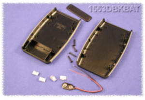 ABS handheld enclosure, (L x W x H) 147 x 89 x 25 mm, black (RAL 9005), IP54, 1553DBKBAT