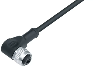Sensor actuator cable, M12-cable socket, angled to open end, 5 pole, 5 m, PUR, black, 4 A, 77 3434 0000 50005 0500