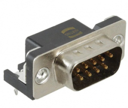 D-Sub plug, 9 pole, standard, equipped, angled, solder pin, 09681635811