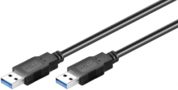 USB 3.0 connection line, USB plug type A to USB plug type A, 5 m, black