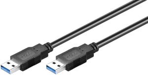 USB 3.0 connection line, USB plug type A to USB plug type A, 1.8 m, black