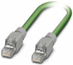 Network cable, RJ45 plug, straight to RJ45 plug, straight, Cat 5e, SF/TQ, PVC, 0.5 m, green