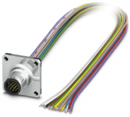 Sensor actuator cable, M12-flange plug, straight to open end, 17 pole, 0.5 m, 1.5 A, 1441723