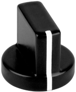 Toggle knob, 4 mm, aluminum, black, Ø 17.4 mm, H 15 mm, 5581.4631