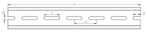 DIN rail, perforated, 35 x 15 mm, W 214 mm, steel, sendzimir galvanized, HS-HUT-02-25-52-214