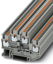 Component terminal block, push-in connection, 0.14-4.0 mm², 4 pole, 500 mA, 6 kV, gray, 3210923