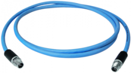Sensor actuator cable, M12-cable plug, straight to M12-cable plug, straight, 8 pole, 0.5 m, X-FRNC, blue, 100017141