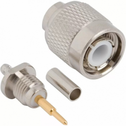 TNC plug 50 Ω, RG-174, RG-188, RG-316, LMR-100A, Belden 7805A, RG-174LL, solder connection, straight, 122395
