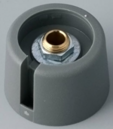 Rotary knob, 4 mm, plastic, gray, Ø 23 mm, H 16 mm, A3023048