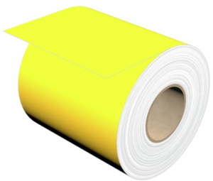 Polyvinyl chloride Label, (L x W) 30 m x 100 mm, yellow, Roll with 30 pcs
