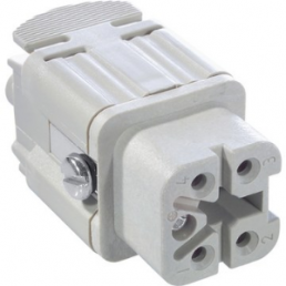 Socket contact insert, H-A 4, 5 pole, screw connection, with PE contact, 10432000