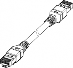 Patch cable, RJ45 plug, straight to RJ45 plug, straight, Cat 5e, S/FTP, LSZH, 0.3 m, gray