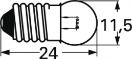 Incandescent bulb, E10, 3 W, 12 V (DC), 2700 K, clear
