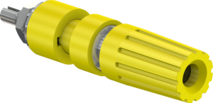 Pole terminal, 4 mm, yellow, 30 VAC/60 VDC, 35 A, screw connection, nickel-plated, 23.0330-24