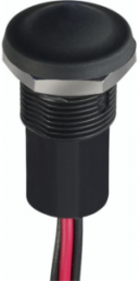 Pushbutton, 1 pole, black, unlit , 2 A/28 V, mounting Ø 11.9 mm, IP67/IP69K, IXP3W12M