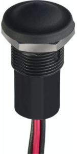Pushbutton, 1 pole, black, unlit , 0.1 A/28 V, mounting Ø 11.9 mm, IP67/IP69K, IXP3W02M