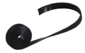 Velcro tape, nylon/polyeste, (L x W) 1 m x 19 mm, black