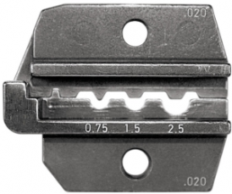 Crimping die for uninsulated connectors, 0.25-2.5 mm², AWG 34-14, 624 020 3 0