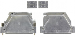 D-Sub connector housing, size: 5 (DD), straight 180°, angled 40°, zinc die casting, silver, 61030010019