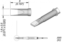Soldering tip, Chisel shaped, JBC-C115114