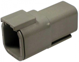 Connector, 6 pole, straight, 2 rows, gray, DTM04-6P