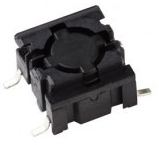 Short-stroke pushbutton, 1 Form A (N/O), 50 mA/24 VDC, illuminated, red, actuator (black), 3.5 N, THT