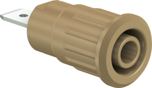 4 mm socket, flat plug connection, mounting Ø 12.2 mm, CAT III, CAT IV, brown, 49.7073-27