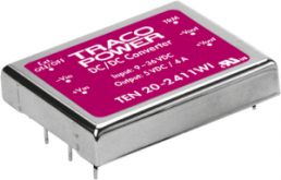 DC/DC converter, 9-36 VDC, 20 W, 1 output, 15 VDC, 81 % efficiency, TEN 20-2413WI