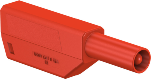 4 mm plug, solder connection, 0.75-2.5 mm², CAT II, red, 22.2654-22