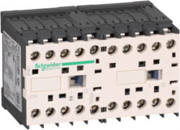 Reversing contactor, 3 pole, 9 A, 400 V, 3 Form A (N/O), coil 24 VDC, solder connection, LP2K09015BD