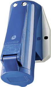 CEE wall socket, 3 pole, 16 A/230 V, blue, 6 h, IP44, 1341