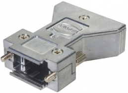 D-Sub connector housing, size: 1 (DE), straight 180°, zinc die casting, silver, 61030010110