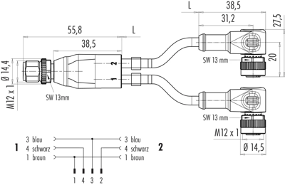 77 9829 3634 50003-0200 binder Sensor-Actuator Cables Image 2