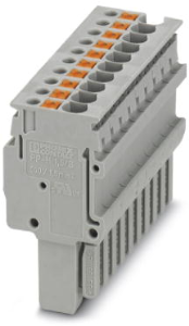 Plug, push-in connection, 0.14-1.5 mm², 10 pole, 17.5 A, 6 kV, gray, 3212594