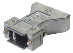 D-Sub connector housing, size: 1 (DE), straight 180°, zinc die casting, silver, 61030011110