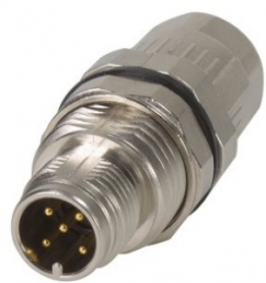 Plug, M12, 8 pole, crimp connection, screw locking, straight, 21038211825
