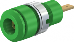 2 mm socket, flat plug connection, mounting Ø 8.6 mm, CAT III, green, 65.9098-25