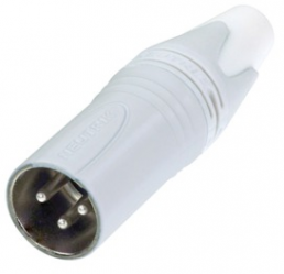 XLR plug, 3 pole, silver-plated, 2.5 mm², AWG 14, NC3MXX-WT