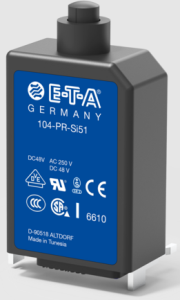 Thermal circuit breaker, 1 pole, 1 A, 48 V (DC), 240 V (AC), solder connection, PCB mounting, IP40