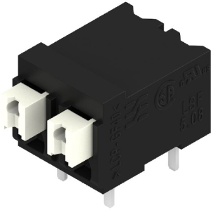 PCB terminal, 2 pole, pitch 5.08 mm, AWG 28-14, 10 A, spring-clamp connection, black, 1824810000