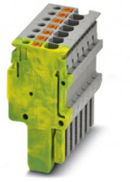 Plug, push-in connection, 0.14-1.5 mm², 7 pole, 17.5 A, 6 kV, green/yellow/gray, 3212566