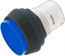 Pushbutton, illuminable, groping, waistband round, blue, front ring black, mounting Ø 16.2 mm, 1.30.070.071/1607