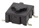 Short-stroke pushbutton, 1 Form A (N/O), 50 mA/24 VDC, unlit , actuator (black), 6.5 N, SMD