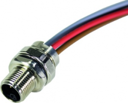 Sensor actuator cable, M12-flange plug, straight to open end, 4 pole, 0.3 m, PA, gray, 16 A, 21035961505