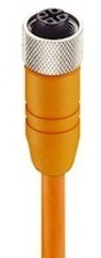 Sensor actuator cable, M12-cable socket, straight to open end, 8 pole, 1 m, PVC, orange, 2 A, 8853