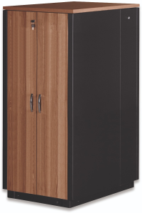 42 HE SOUNDproof cabinet, wood decor teak, (H x W x D) 2110 x 750 x 1130 mm, IP20, sheet steel, black, DN-19 42U-SO-T